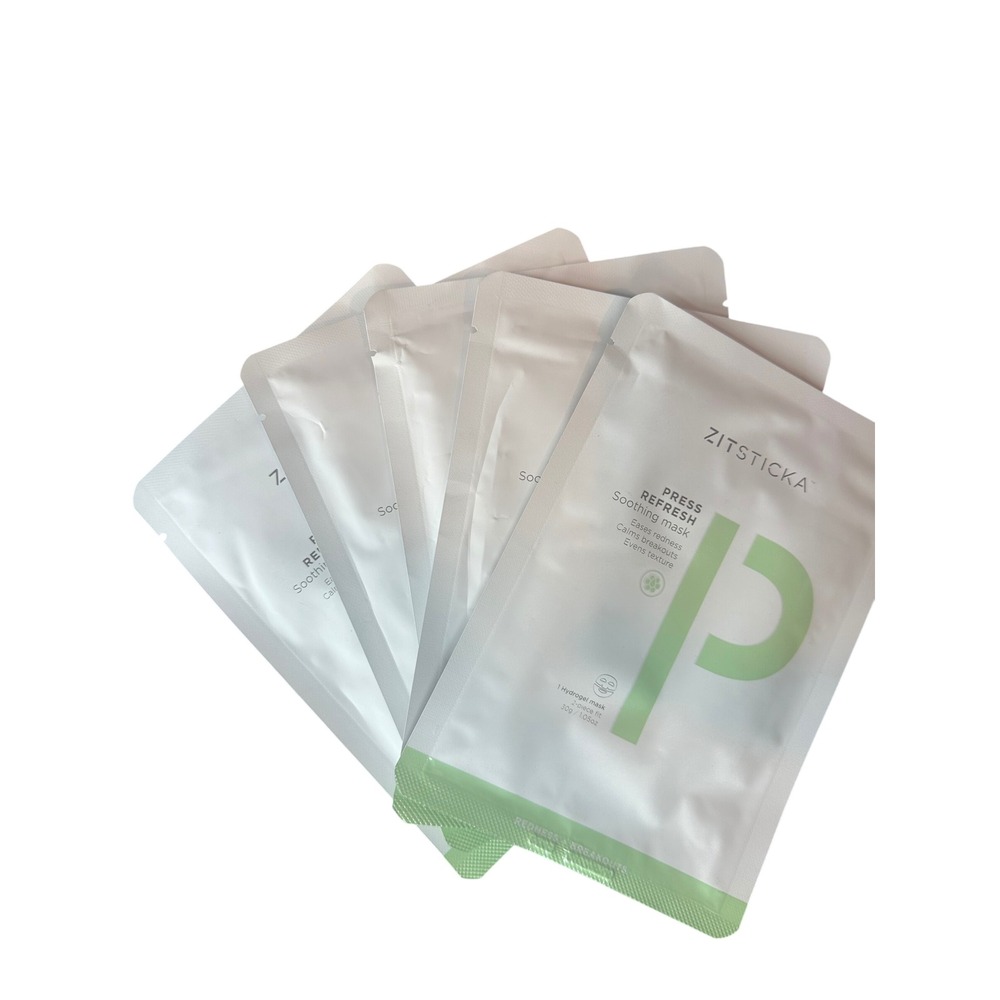 5 PACK ZitSticka Press Refresh Soothing Hydrogel Face Mask BHA AHA Mask